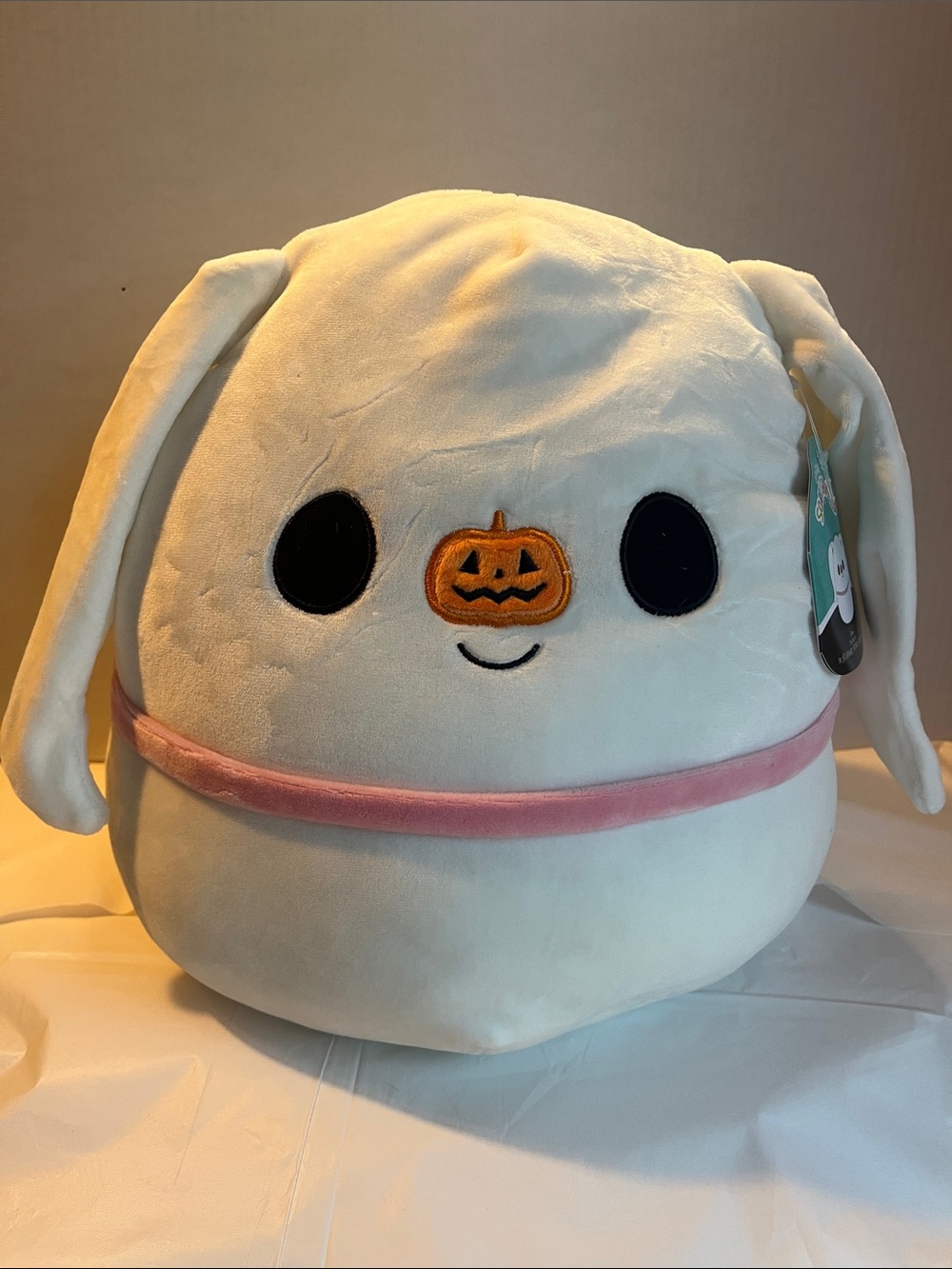 Squishmallows NBC Zero Plush with Pink Band and Pumpkin Nose Accent 12 inch NWT